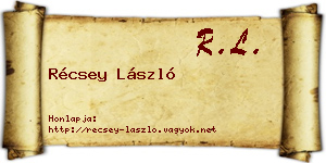 Récsey László névjegykártya