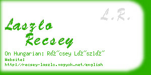 laszlo recsey business card